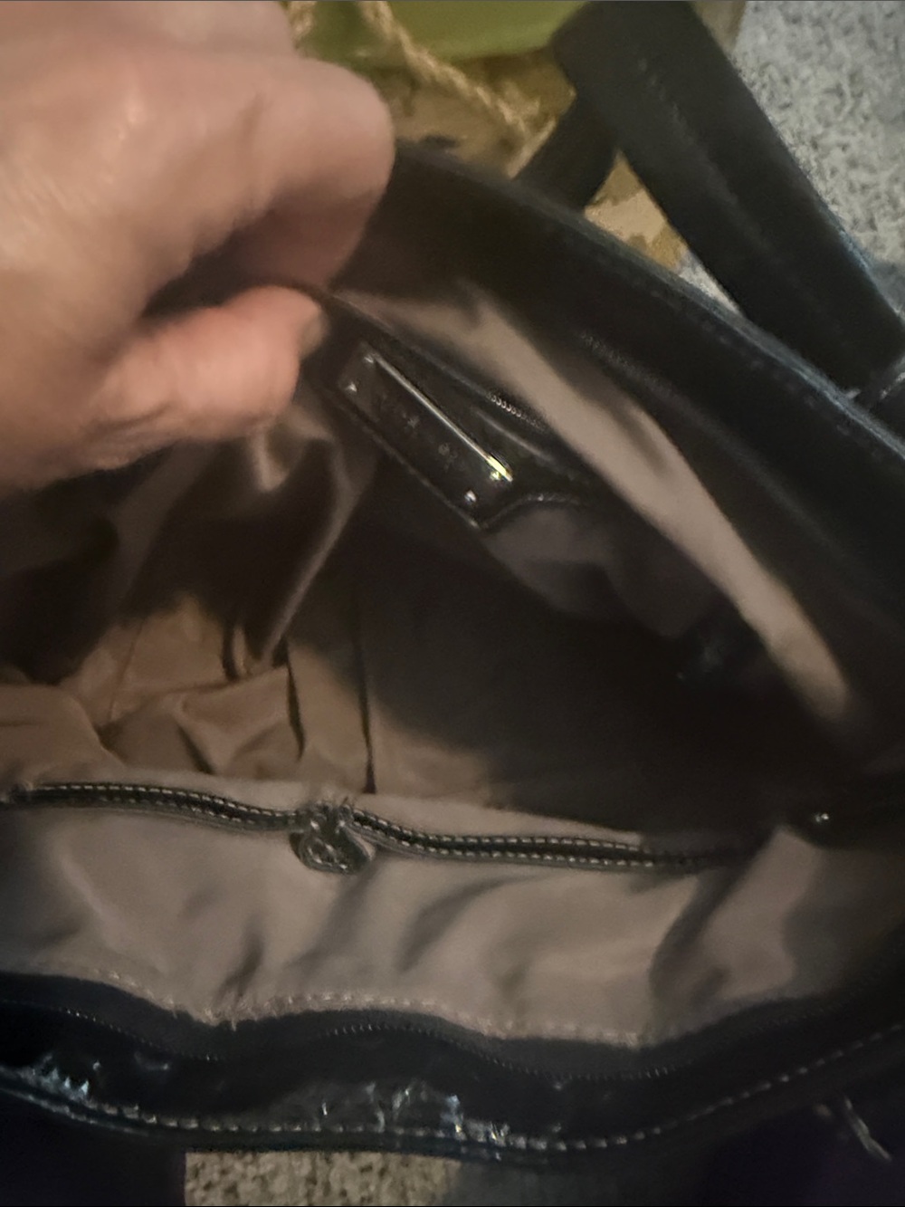 Nine West Black Croc-Embossed Shoulder Bag with Silver Accents - Picture 8 of 9